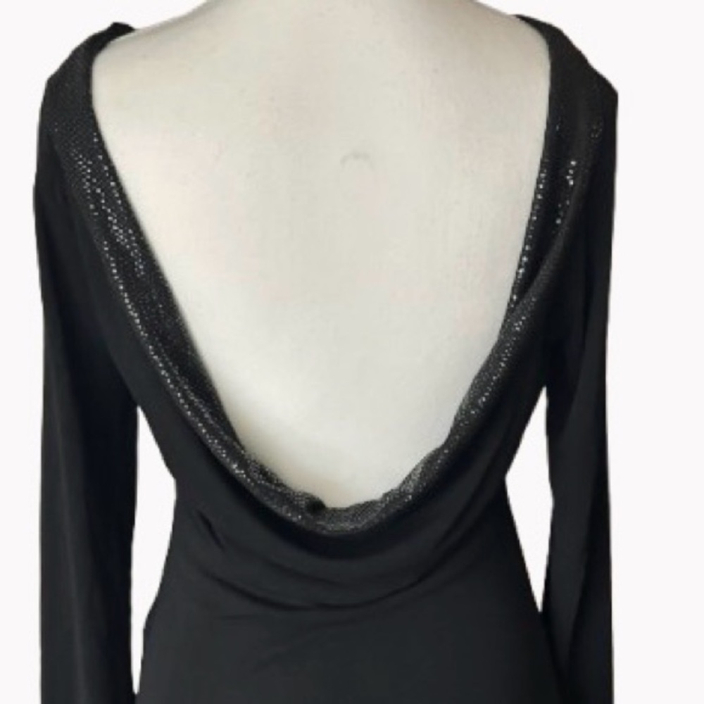 Sandro Paris Draped Black Dress Designer Maxi Midi Evening Long Open Back 8 10 - Picture 3 of 15